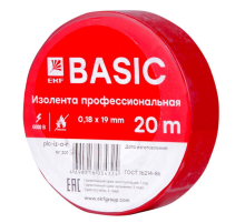 Изолента класс А (0,18х19мм) (20м.) красная EKF Basic plc-iz-a-r