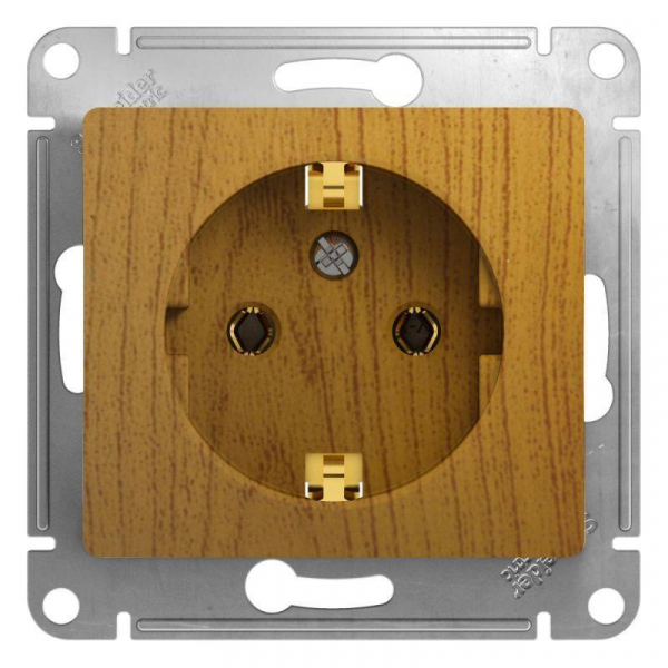 Розетка 2К+З Systeme Electric Glossa 16A 250V дуб GSL000543 Розетка 2К+З Systeme Electric Glossa 16A 250V дуб GSL000543