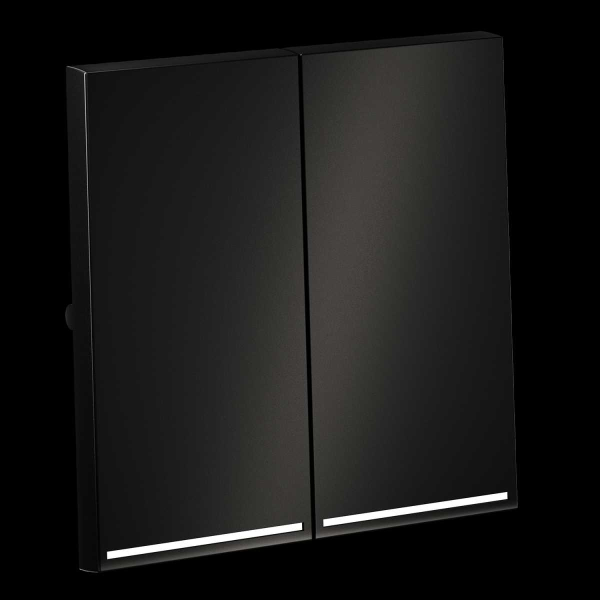 Клавиши для выключателя/переключателя двухклавишного с подсветкой, S70 Metal (антрацит) Voltum VLSM000412