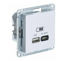 Розетка 2хUSB Systeme Electric AtlasDesign тип A+C белый ATN000129