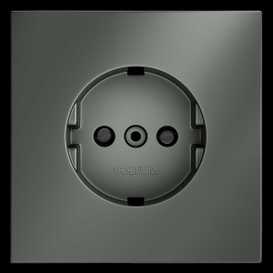 Накладка для розетки с заземлением и защитными шторками, S70 (титан) Voltum VLS000706