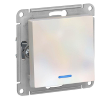 Выключатель одноклавишный Systeme Electric AtlasDesign 10A 250V с подсветкой жемчужный ATN000413 Выключатель одноклавишный Systeme Electric AtlasDesign 10A 250V с подсветкой жемчужный ATN000413