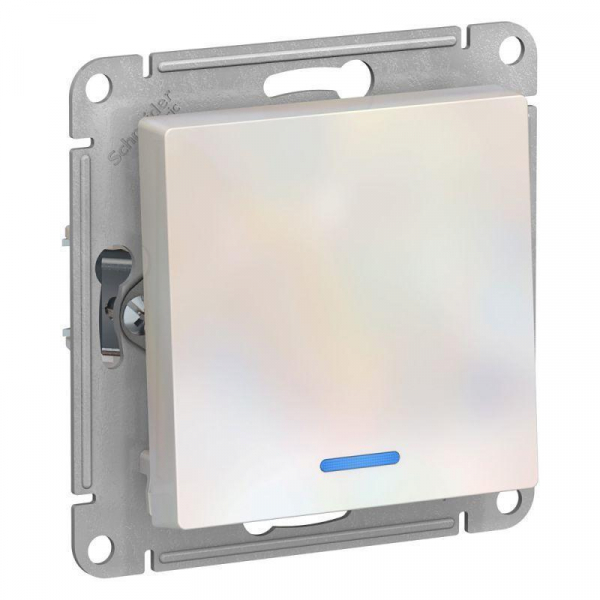 Выключатель одноклавишный Systeme Electric AtlasDesign 10A 250V с подсветкой жемчужный ATN000413 Выключатель одноклавишный Systeme Electric AtlasDesign 10A 250V с подсветкой жемчужный ATN000413