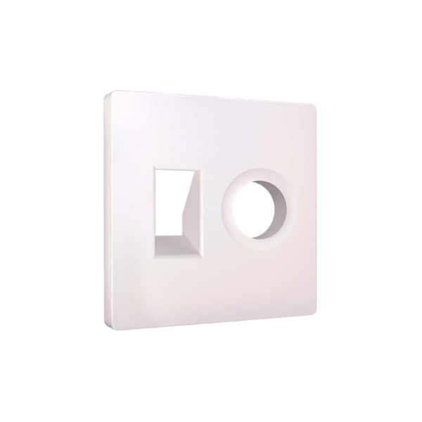 Лицевая панель Ambrella Volt ALFA (Жемчуг) для компьютерной/телефонной + TV розетки RJ-45/RJ-11 QUANT AP2125