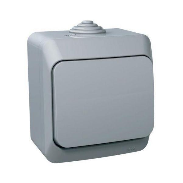 Переключатель одноклавишный проходной Systeme Electric Этюд 10A 250V серый BA10-046C Переключатель одноклавишный проходной Systeme Electric Этюд 10A 250V серый BA10-046C