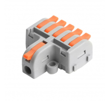 Клемма супер-компактная разветвительная 1 вход, 5 выходов, наборная STEKKER,LD220-105