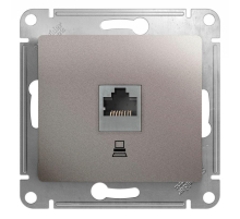 Розетка компьютерная RJ45 Systeme Electric Glossa 5e кат UTP платина GSL001281K