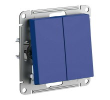 Выключатель двухклавишный Systeme Electric AtlasDesign 10A 250V аквамарин ATN001151