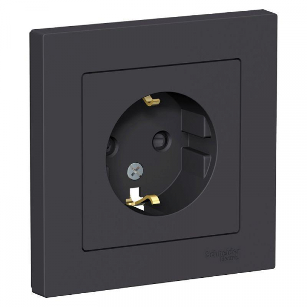Розетка 2К+З Systeme Electric AtlasDesign 16A 250V со шторками карбон ATN001044 Розетка 2К+З Systeme Electric AtlasDesign 16A 250V со шторками карбон ATN001044