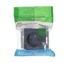 Розетка 2К Systeme Electric AtlasDesign 16A 250V грифель ATN000741