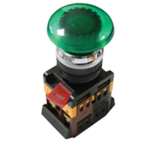 Кнопка AELA-22 зеленая с подсветкой NO+NC 24В EKF PROxima pbn-aela-1g-24