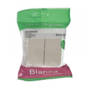 Выключатель двухклавишный Systeme Electric Blanca 10A 250V бежевый BLNVA105017
