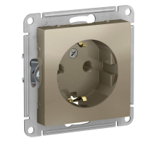 Розетка 2К+З Systeme Electric AtlasDesign 16A 250V шампань ATN000543