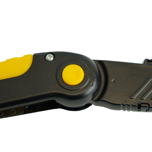 Нож строительно-монтажный с трапециевидным лезвием, 19 мм, 1 лезвие в рукоятке, Stekker KMU-11-T 50198