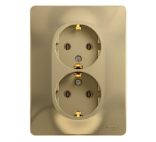 Розетка двойная 2К+З Systeme Electric Glossa 16A 250V титан GSL000424