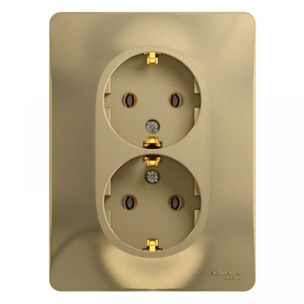 Розетка двойная 2К+З Systeme Electric Glossa 16A 250V титан GSL000424 Розетка двойная 2К+З Systeme Electric Glossa 16A 250V титан GSL000424