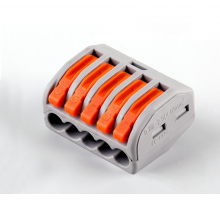 Cтроительно-монтажная клемма 5-проводная STEKKER, LD222-415 (5 штук в упаковке)