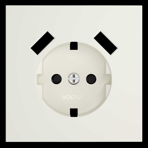 Накладка для розетки с заземлением и защитными шторками, с USB A+A, S70 (хлопок) Voltum VLS000913