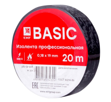 Изолента класс А (0,18х19мм) (20м.) черная EKF Basic plc-iz-a-b