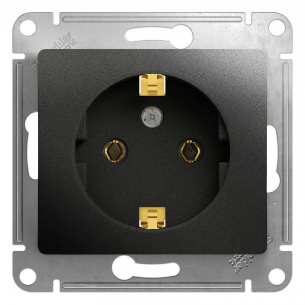 Розетка 2К+З Systeme Electric Glossa 16A 250V антрацит GSL000743 Розетка 2К+З Systeme Electric Glossa 16A 250V антрацит GSL000743