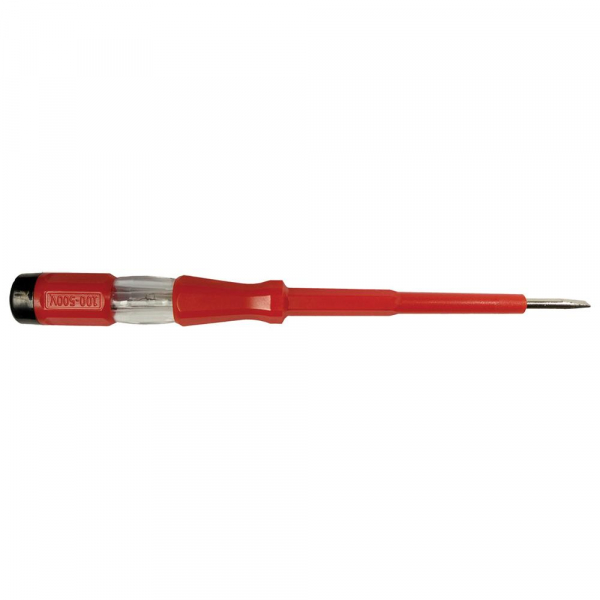 Тестер напряжения STEKKER TST500-1  контактный 100-500V, 4*190 мм, красный