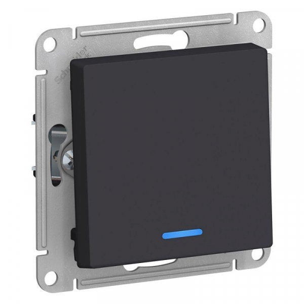 Выключатель одноклавишный Systeme Electric AtlasDesign 10A 250V с подсветкой карбон ATN001013 Выключатель одноклавишный Systeme Electric AtlasDesign 10A 250V с подсветкой карбон ATN001013