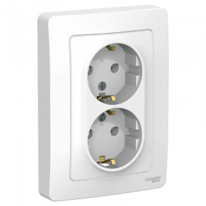 Розетка двойная 2К+З Systeme Electric Blanca 16A 250V белая BLNRS001021