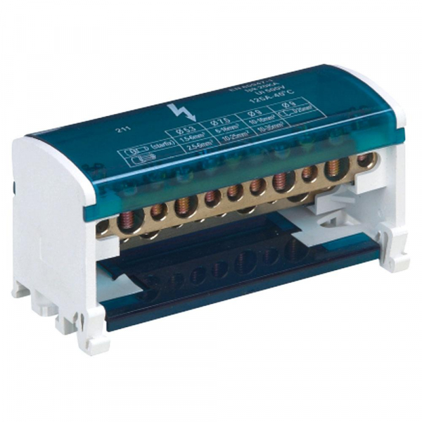 Шины на DIN-рейку в корпусе (кросс-модуль) 4х15 3L+PEN LD505-415 Шины на DIN-рейку в корпусе (кросс-модуль) 4х15 3L+PEN LD505-415
