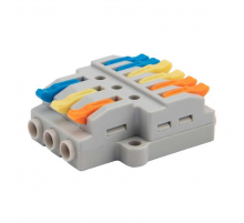 Клемма СМК 3х2 проходная разветвительная 3 полюса, с монтажной площадкой (1 ввод, 2 вывода на полюс), (5 шт./уп.) REXANT 07-5233-05