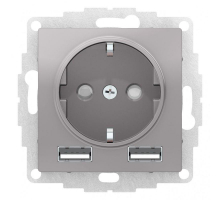 Розетка 2К+3/2хUSB Systeme Electric AtlasDesign 16A 250V Type A+A алюминий ATN000330