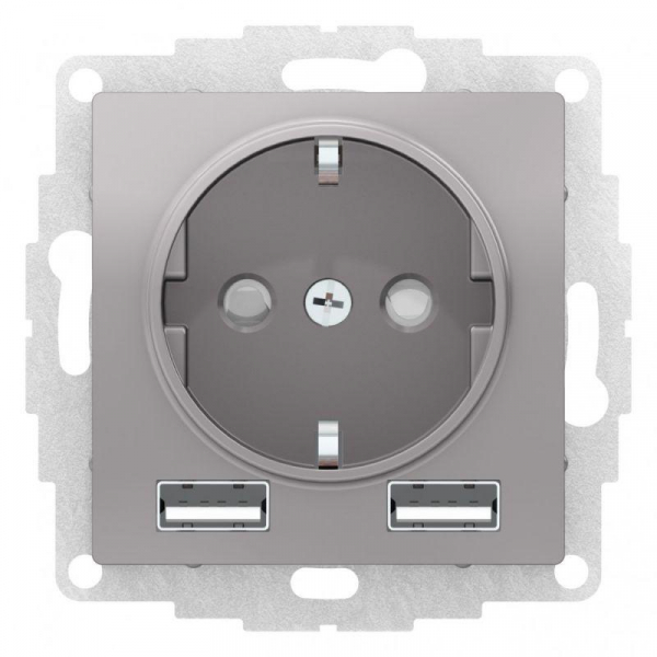 Розетка 2К+3/2хUSB Systeme Electric AtlasDesign 16A 250V Type A+A алюминий ATN000330 Розетка 2К+3/2хUSB Systeme Electric AtlasDesign 16A 250V Type A+A алюминий ATN000330