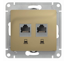 Розетка компьютерная двойная RJ45 Systeme Electric Glossa 5e кат UTP титан GSL000485KK