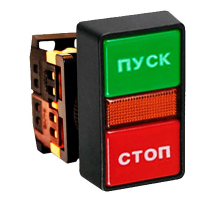 Кнопка AS-22N 'Пуск-Стоп' прямоугольная 24В NO+NC EKF PROxima pbn-as-rec-24