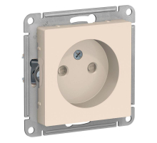 Розетка 2К Systeme Electric AtlasDesign 16A 250V со шторками бежевая ATN000249
