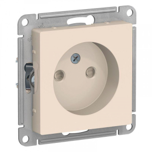 Розетка 2К Systeme Electric AtlasDesign 16A 250V со шторками бежевая ATN000249