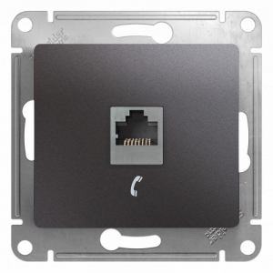 Розетка телефонная RJ11 Systeme Electric Glossa графит GSL001381T