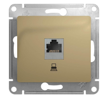 Розетка компьютерная RJ45 Systeme Electric Glossa 5e кат UTP титан GSL000481K