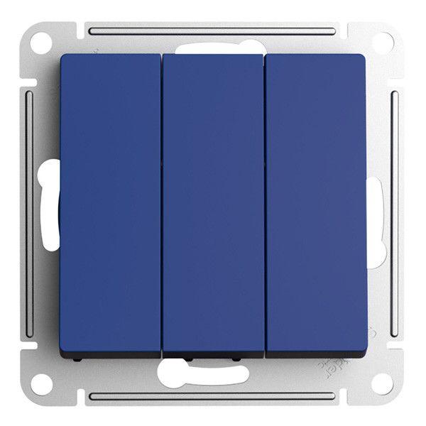 Выключатель трехклавишный Systeme Electric AtlasDesign 10A 250V аквамарин ATN001131