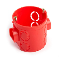 Подрозетник углубленный STEKKER EBX30-01-1 с кабель-каналом для сплошных стен, красный