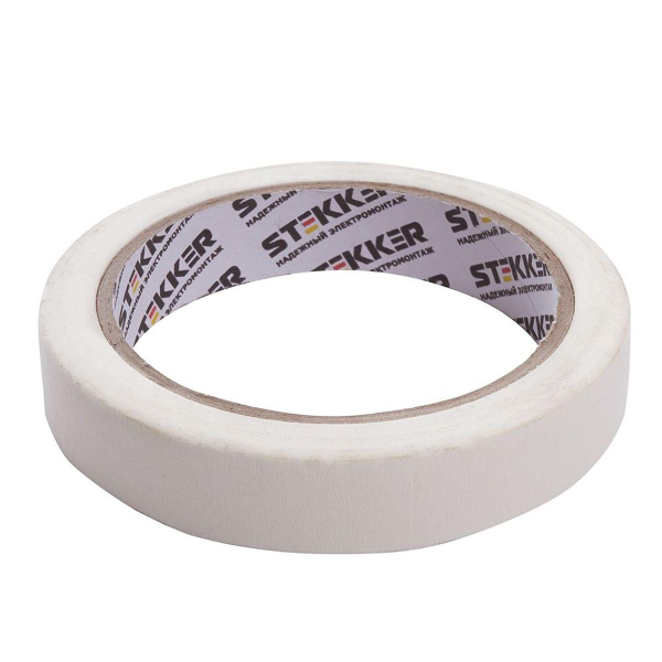 Малярная лента Stekker INTP7-18-25 18 мм, длина 25 м, на бумажной основе, белый 39149