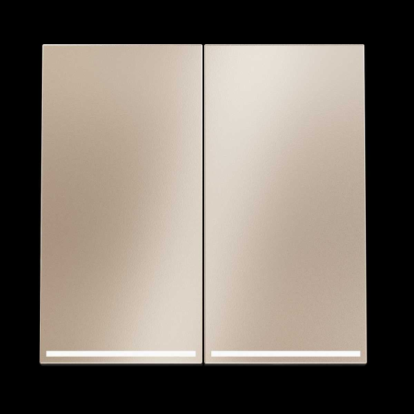 Клавиши для выключателя/переключателя двухклавишного с подсветкой, S70 Metal (платина) Voltum VLSM000410