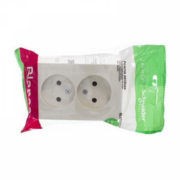 Розетка двойная 2К Systeme Electric Blanca 16A 250V бежевая BLNRA000217 Розетка двойная 2К Systeme Electric Blanca 16A 250V бежевая BLNRA000217
