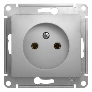 Розетка 2К Systeme Electric Glossa 16A 250V алюминий GSL000341