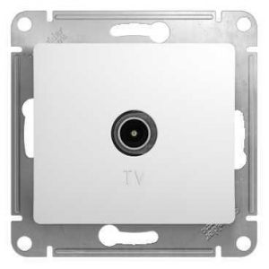 ТВ-розетка проходная Systeme Electric Glossa белая GSL000192