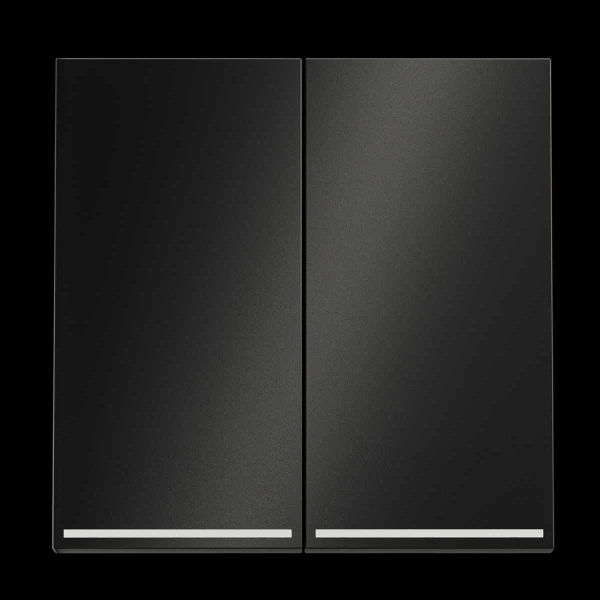 Клавиши для выключателя/переключателя двухклавишного с подсветкой, S70 Metal (антрацит) Voltum VLSM000412