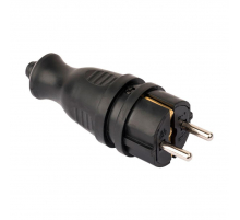 Вилка прямая каучуковая 230В 2P+PE 16A IP44 EKF PRO RPS-011-16-230-44-r