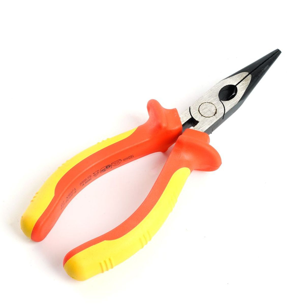 Длинногубцы диэлектрические, 160мм, Cr-V, двухкомпонентная рукоятка PLM-2-160-P 39780