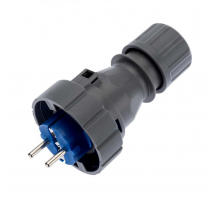 Вилка прямая влагозащищенная 2P+РE, 16 А, IP68 REXANT 111-013