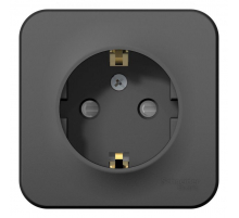 Розетка 2К+З Systeme Electric Blanca 16A 250V со шторками антрацит BLNRA011116