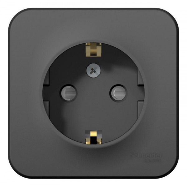 Розетка 2К+З Systeme Electric Blanca 16A 250V со шторками антрацит BLNRA011116 Розетка 2К+З Systeme Electric Blanca 16A 250V со шторками антрацит BLNRA011116